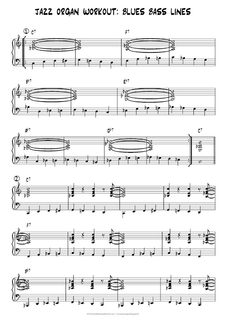 jazz organ workout Blues bass line