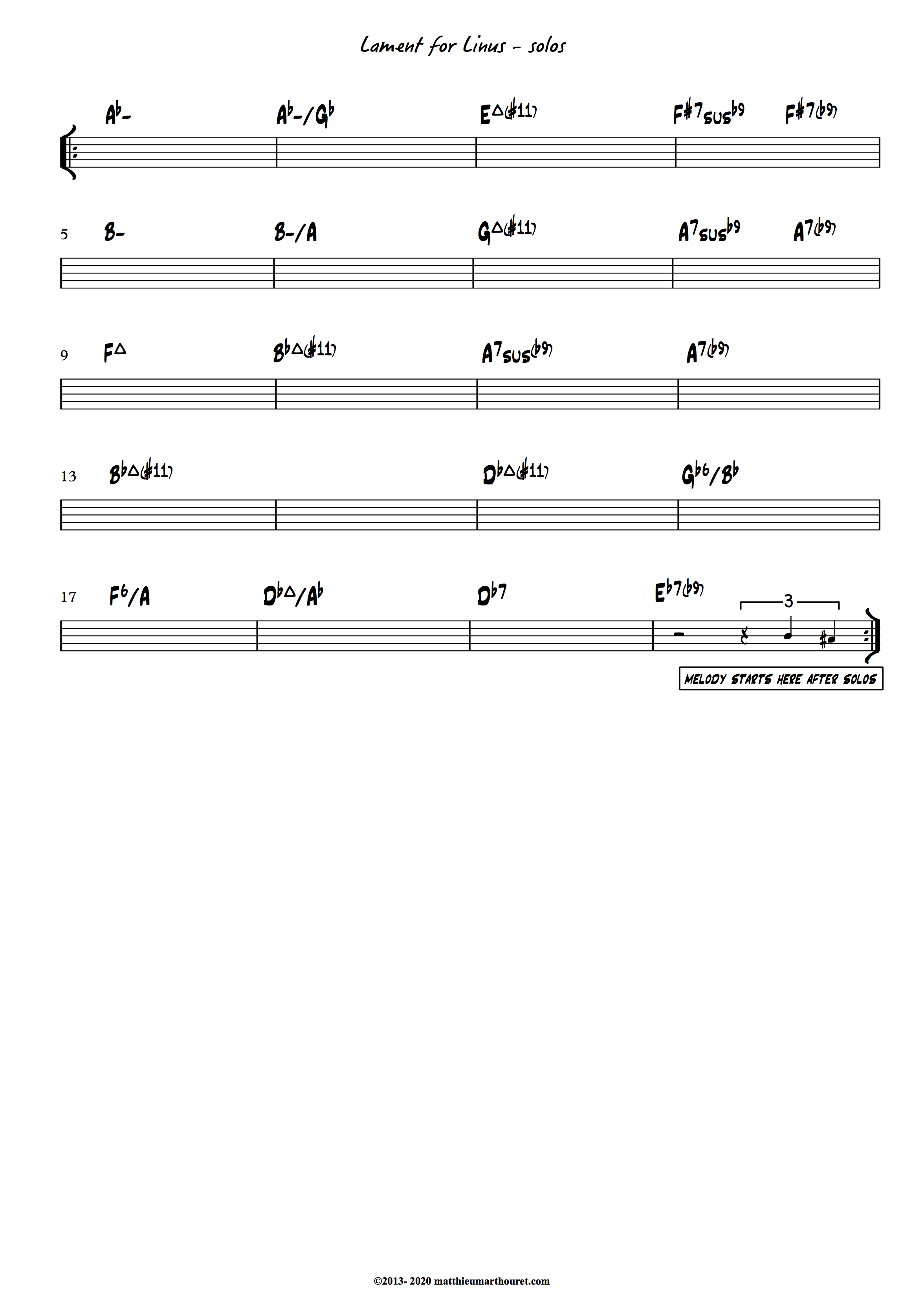 Lament For Linus brad mehldau lead sheet download 2